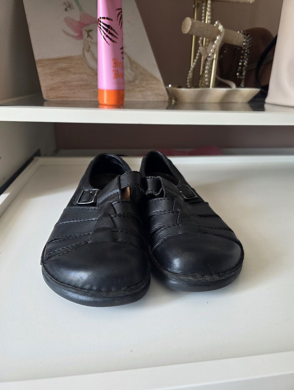 Birkenstock Black Leather Slip-On Loafers